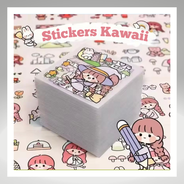 Set Stickers Kawaii (4 láminas)